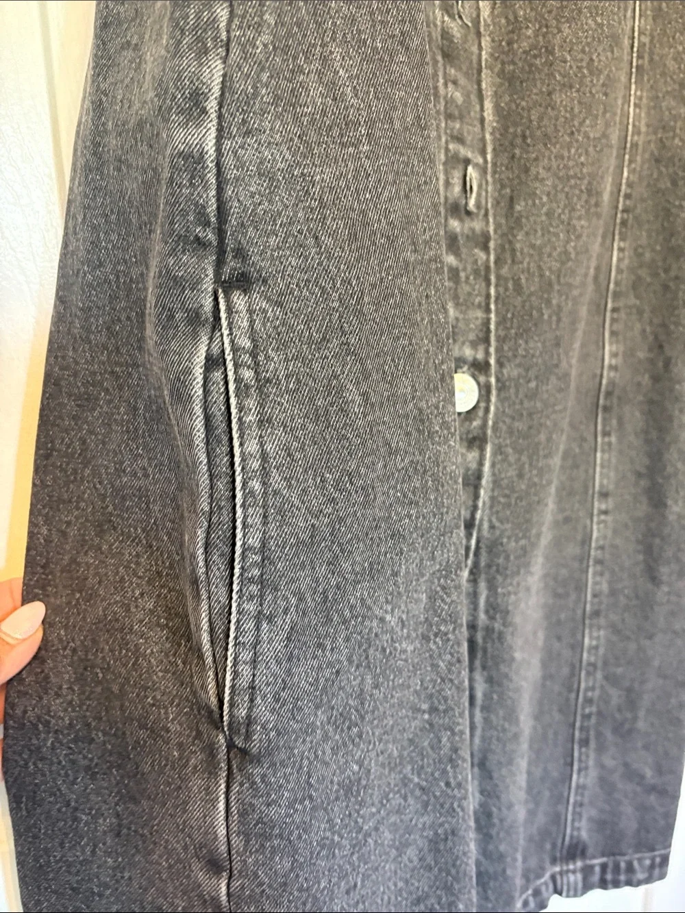 Levi's Black Washed Denim Button-Front Dress - Picture 3 of 5